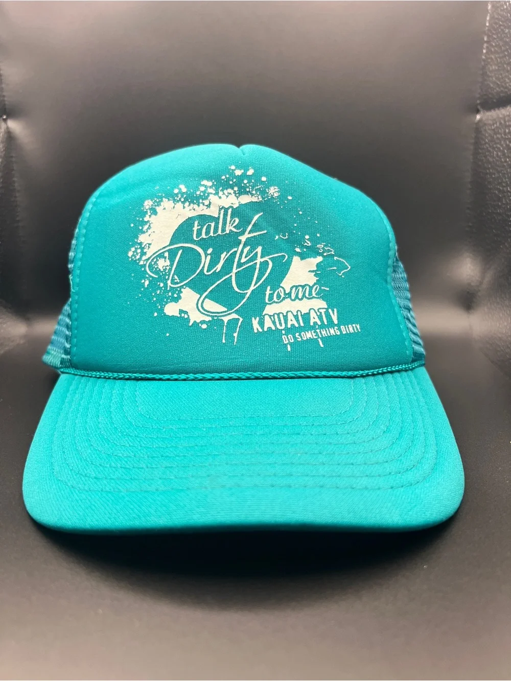 Talk Dirty to Me Teal Mesh Trucker Hat